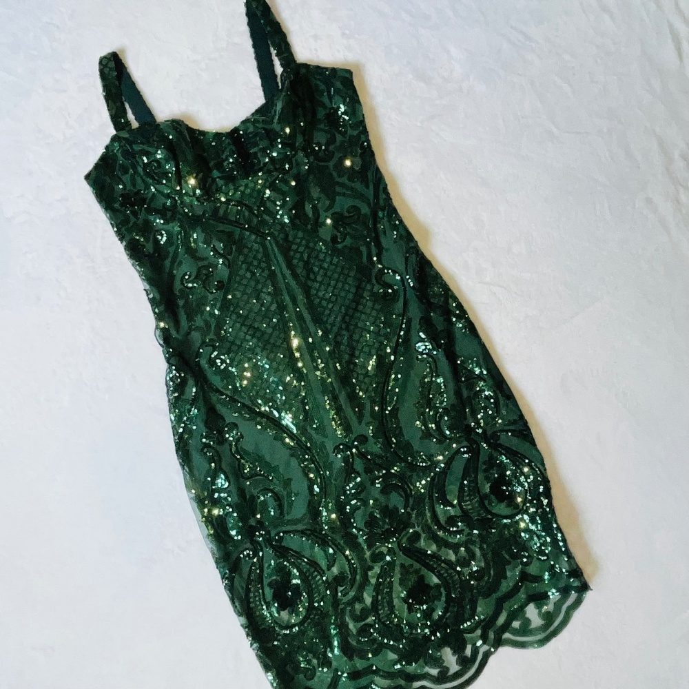 🇺🇦Lace Cocktail dress Dark Green Exclusive - Picture 1 of 11